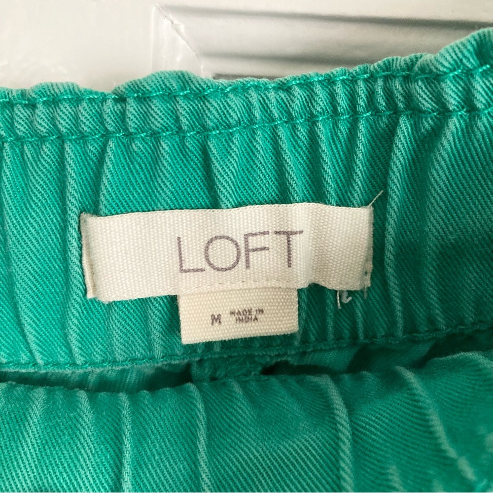 LOFT Smocked Lyocell Green Pocket Shorts, Women’s Size Medium Resortwear - Picture 4 of 6